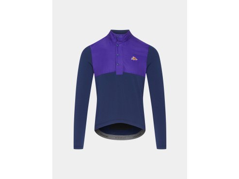 Pánský cyklo dres s dlouhým rukávem FAUSTINE Amethyst Navy Ametyst a námořnická modrá