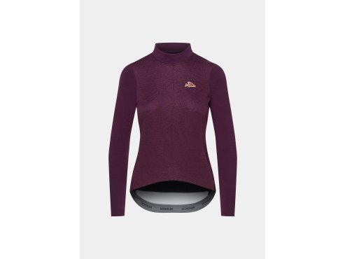 Dámský cyklistický dres s dlouhým rukávem MERINO AUDAX LYDIA Quetsche Purple Fialové sevření