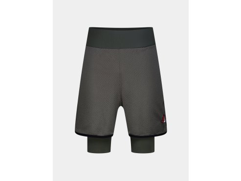 GRAVEL pánské cyklo kraťasy 2v1 MICKAELA V2 Olive Khaki Olivová a vojenská zelená