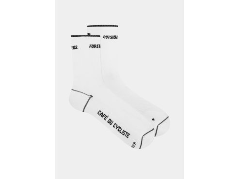 Cyklistické ponožky MOTTO SUMMER FOREVER OUTSIDERS White Black Bílá a černá