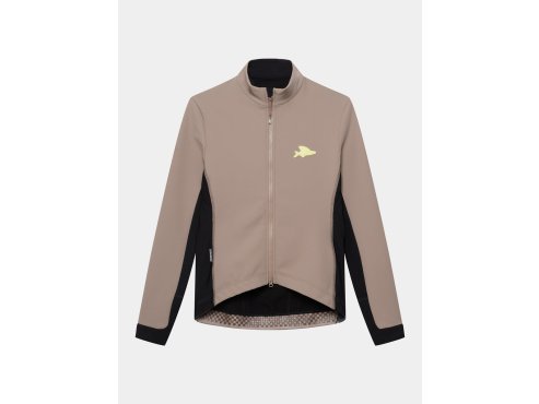 Dámská cyklistická softshellová bunda RACE MANON Oyster Grey Perleťově šedá