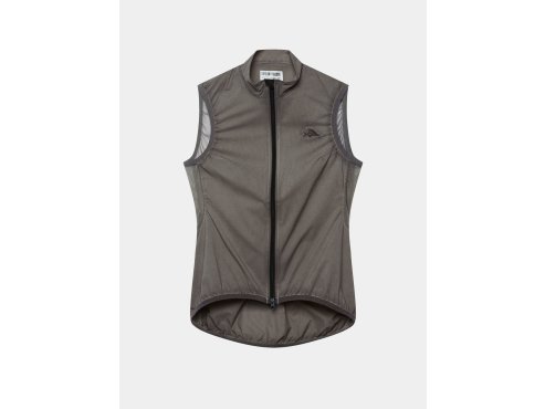Dámská cyklistická větru odolná vesta EDITH Cold Dye Charcoal Studeně barvené dřevěné uhlí