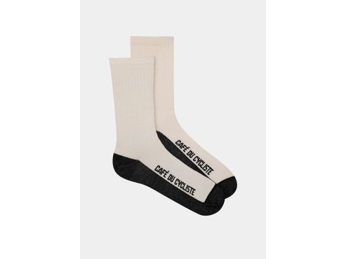 Zimní ponožky na kolo Merino PRIMALOFT White Cream Krémově bílá