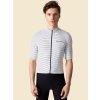 Pánský cyklo dres FRANCINE White Bílá s jemným proužkem