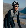 Dámský cyklo dres s dlouhým rukávem MERINO AUDAX IRMA Black Grey Šedá a černá
