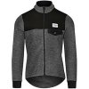 Pánský cyklo dres s dlouhým rukávem vlněný ALPHONSINE Black Černá