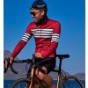 CAFÉ DU CYCLISTE - pánské cyklistické dresy - cyklodres s dlouhým rukávem Merino CLAUDETTE červená
