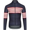 Pánský cyklo dres s dlouhým rukávem MERINO CLAUDETTE Navy Námořní modrá