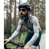 CAFÉ DU CYCLISTE - pánské cyklistické dresy - cyklodres s dlouhým rukávem Merino AUDAX IRMA šedo - stříbrná