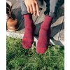 Cyklistické ponožky - Merino/Wool TEXTURED vínová s modrousocks arriere pays textured red 4[1]