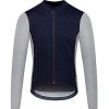 Pánský cyklo dres s dlouhým rukávem MERINO AUDAX IRMA Navy Grey Námořní modrá s šedou