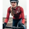 Dámský cyklo dres s dlouhým rukávem CLEMENCE Burgundy Vínová