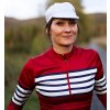 Dámský cyklo dres s dlouhým rukávem MERINO CLAUDETTE Red Červená