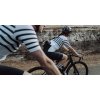 Dámský cyklo dres AUDAX MONA White Bílá s modrým proužkem