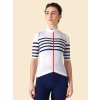 Dámský cyklo dres AUDAX MONA White Bílá s modrým proužkem
