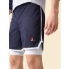 GRAVEL pánské cyklo kraťasy 2v1 MICKAELA Navy White Námořní modrá a bílá