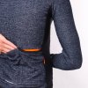 Pánský cyklistický dres s dlouhým rukávem MERINO MARGUERITE Navy Námořní modrá