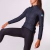 Dámský cyklistický dres s dlouhým rukávem MERINO MARGUERITE námořní modrá