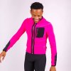 Pánský cyklistický dres s dlouhým rukávem AUDAX INGRID Neon Pink Neónově růžová