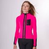 Dámský cyklistický dres s dlouhým rukávem AUDAX INGRID Neon Pink Neónově růžová