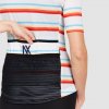 Dámský cyklo dres AUDAX MONA Stripe Cream Orange Blue Proužek krémově oranžová a modrá