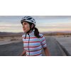 Dámský cyklo dres AUDAX MONA Stripe Cream Orange Blue Proužek krémově oranžová a modrá