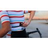 Dámský cyklo dres AUDAX MONA Stripe Cream Orange Blue Proužek krémově oranžová a modrá