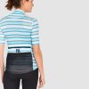 Dámský cyklo dres AUDAX MONA Stripe Blue Water Green Proužek modrá voda a zelená