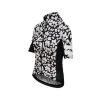 Dámský cyklo dres Dámský cyklo dres FLORIANE Print Black White Tisk Černobílý černá a bílá print