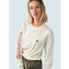 Bavlněné tričko s dlouhým rukávem MARIA UNISEX Chalk Křída