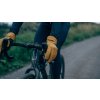 Cyklistické rukavice kožené podzim/jaro série GRAVEL V2 Mustard Hořčice