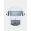 Pánský cyklo dres AUDAX MONA V2 White Navy blue stripe Bílá s proužky námořní modré
