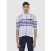 Pánský cyklo dres AUDAX MONA V2 White Navy blue stripe Bílá s proužky námořní modré