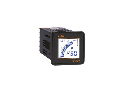 MV507 230V CE digitalny voltmeter na panel 48x48mm LCD s podsvietenim