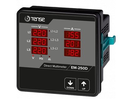 EM 250D trojfazovy multimeter na panel ampermeter, voltmeter, frekvencia, poradie faz