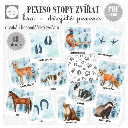 pexeso stopy zvířat divoká i hospodářská zvířata