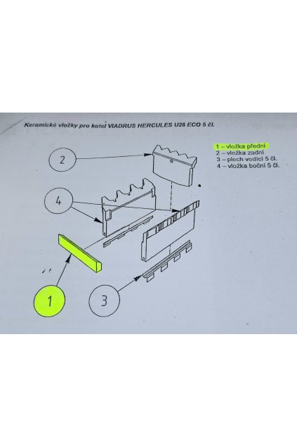 PŘEDNÍ KERAMICKÁ VLOŽKA do kotle U26ECO