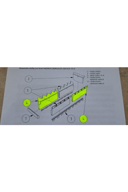 U26ECO vložka keramická boční zámková velká B do kotle je třeba dvou kusů