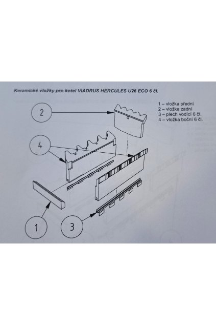 Náhradní díl sada tvarovek na U26 ECO  6 článek/POŠTOVNÉ Kč 350,- POZOR
