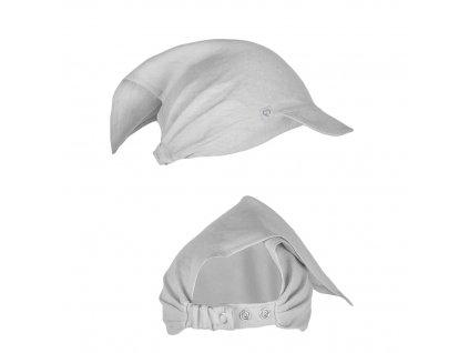 Chustka lniana z daszkiem grey szary popiel linen baby hat