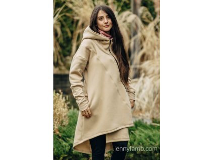 Asymmetrical Hoodie Beige with Wild Wine Vineyard3