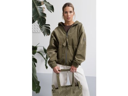 Nosicí a těhotenská manšestrová bunda⁄bomber Olive1