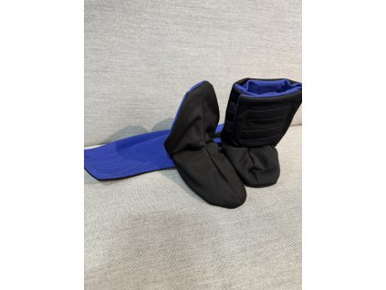 Válenky dětské softshellové - černá/modrá