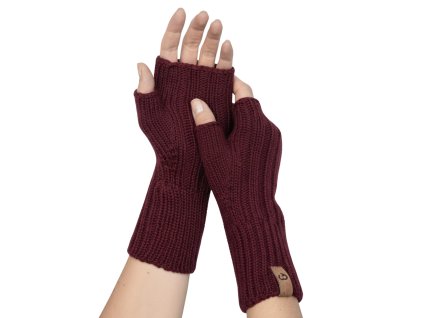 Merino rukavice pro dospělé Burgundy1