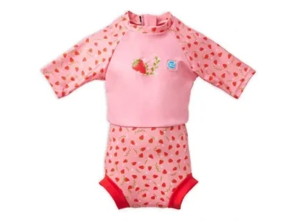 Plavky Happy Nappy UV obleček 3:4 rukáv Strawberry Field7