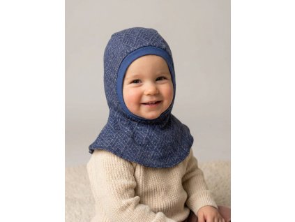 detska zimni merino kukla bela geo na modrem