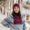 Merino čepice pro dospělé Burgundy1
