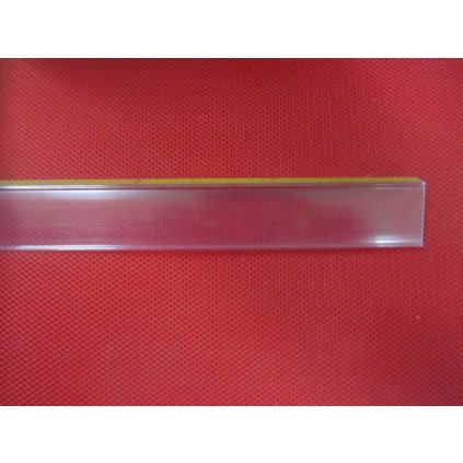 Cenov. lišta mléčná 625x39mm,s nálepkou a úhlem