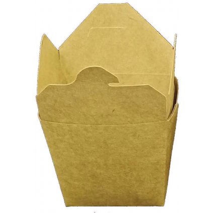 Box na nudle hranatý Kraft hnědý 450ml
