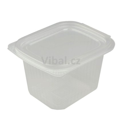 VANIČKA S VÍČKEM 375ml PP/50 ks v balení (Hranatý)